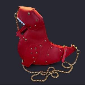 Red Dinosaur Shaped Crossbody Bag